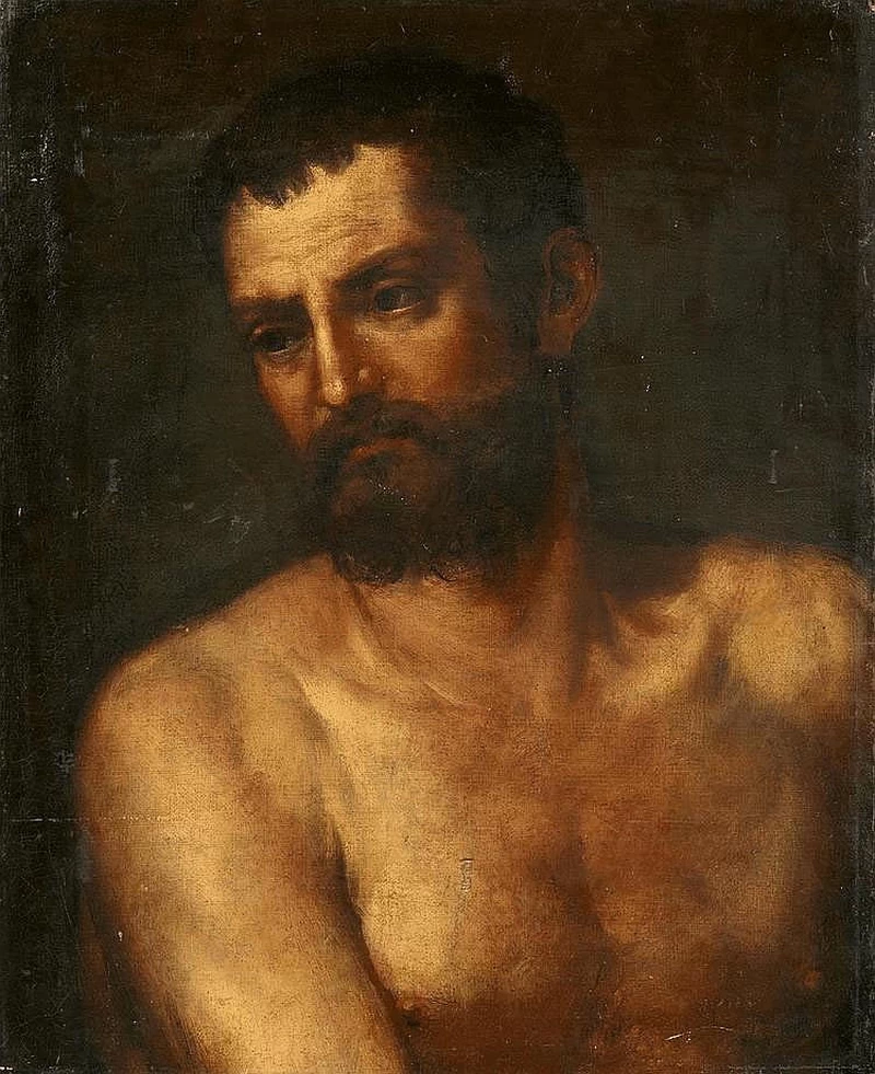 Mezzo nudo maschile - attribuito